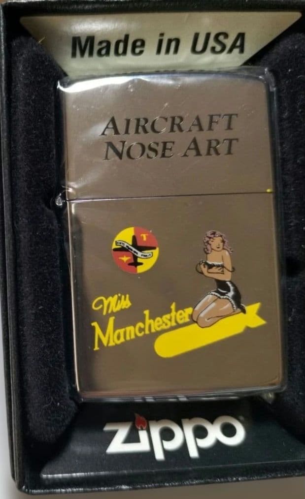 Zippo Miss Manchester Nose Art
