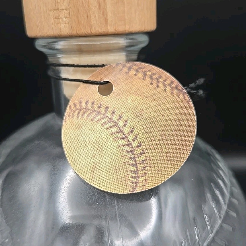 Doubleday Bourbon Baseball Shaped Glass Decanter Cooperstown Distillery 750 ml