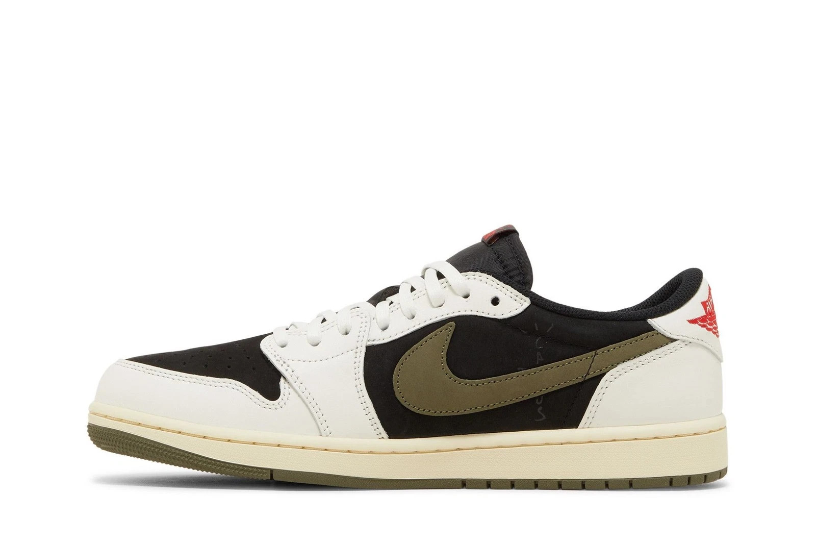 Nike Air Jordan 1 Low x Travis Scott Reverse Olive White Black Unisex Casual Sne