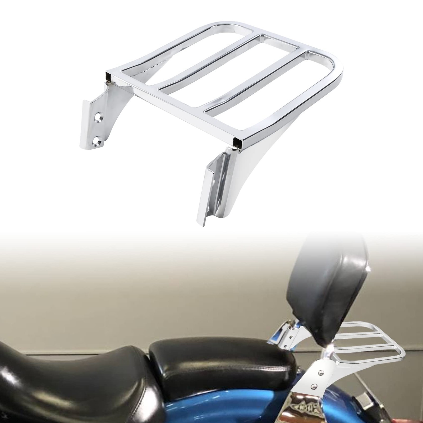 Sissy Bar Backrest Luggage Rack Chrome for Softail 2006-2018 Detachable Sport