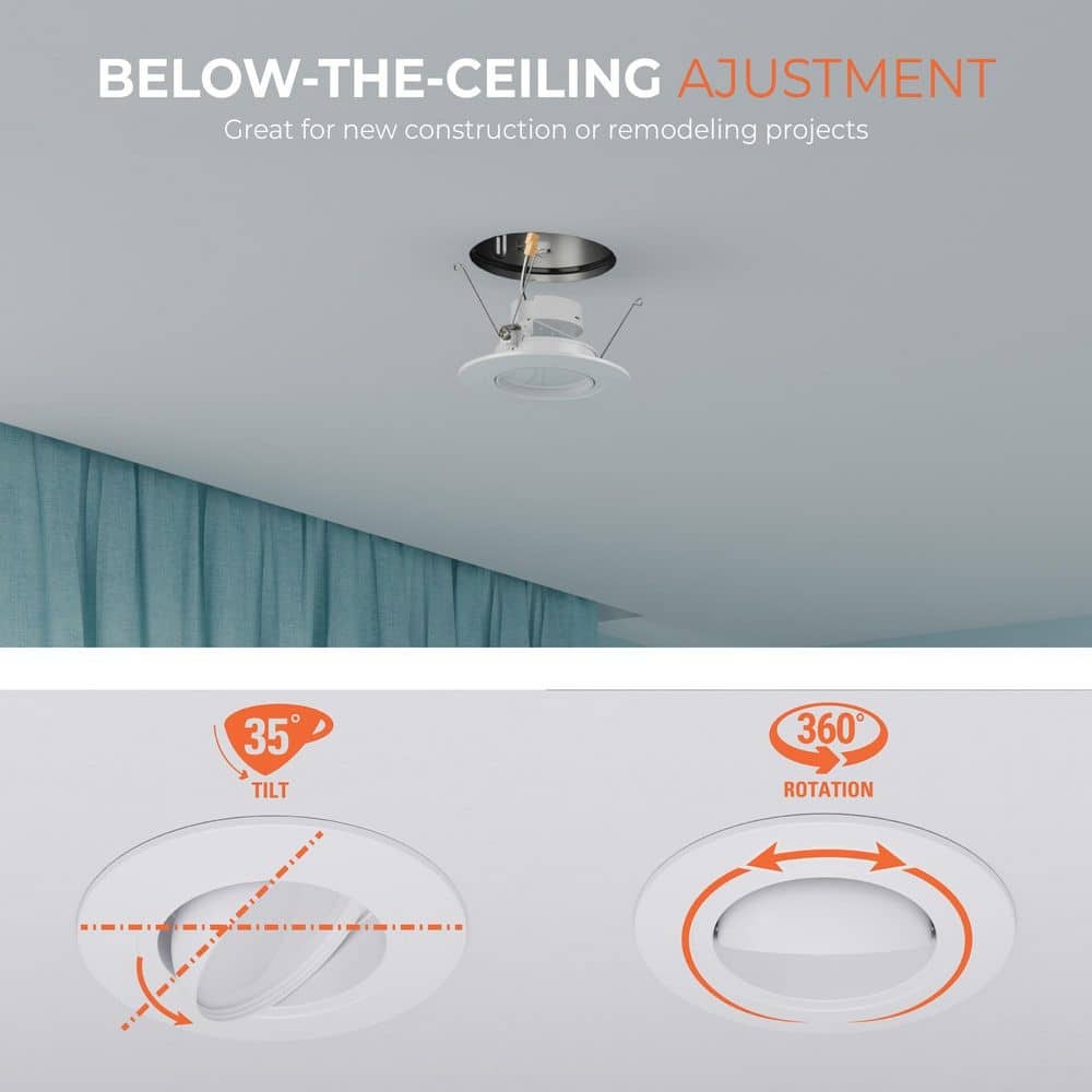 HALO RA 5/6 in. LED Recessed Light Trim, 600/900 Lumens, 5 CCT, 120V