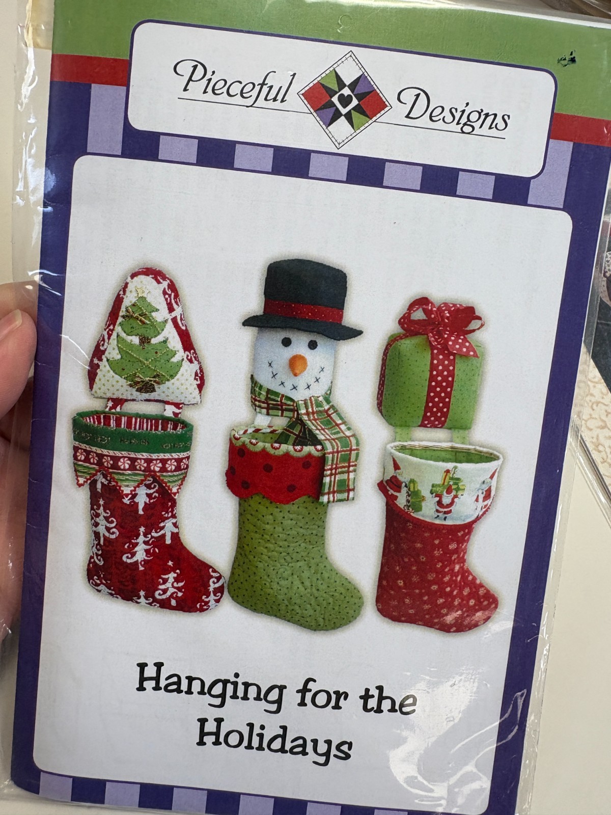 HANGING FOR THE HOLIDAYS, weighted stocking sewing craft patterns
