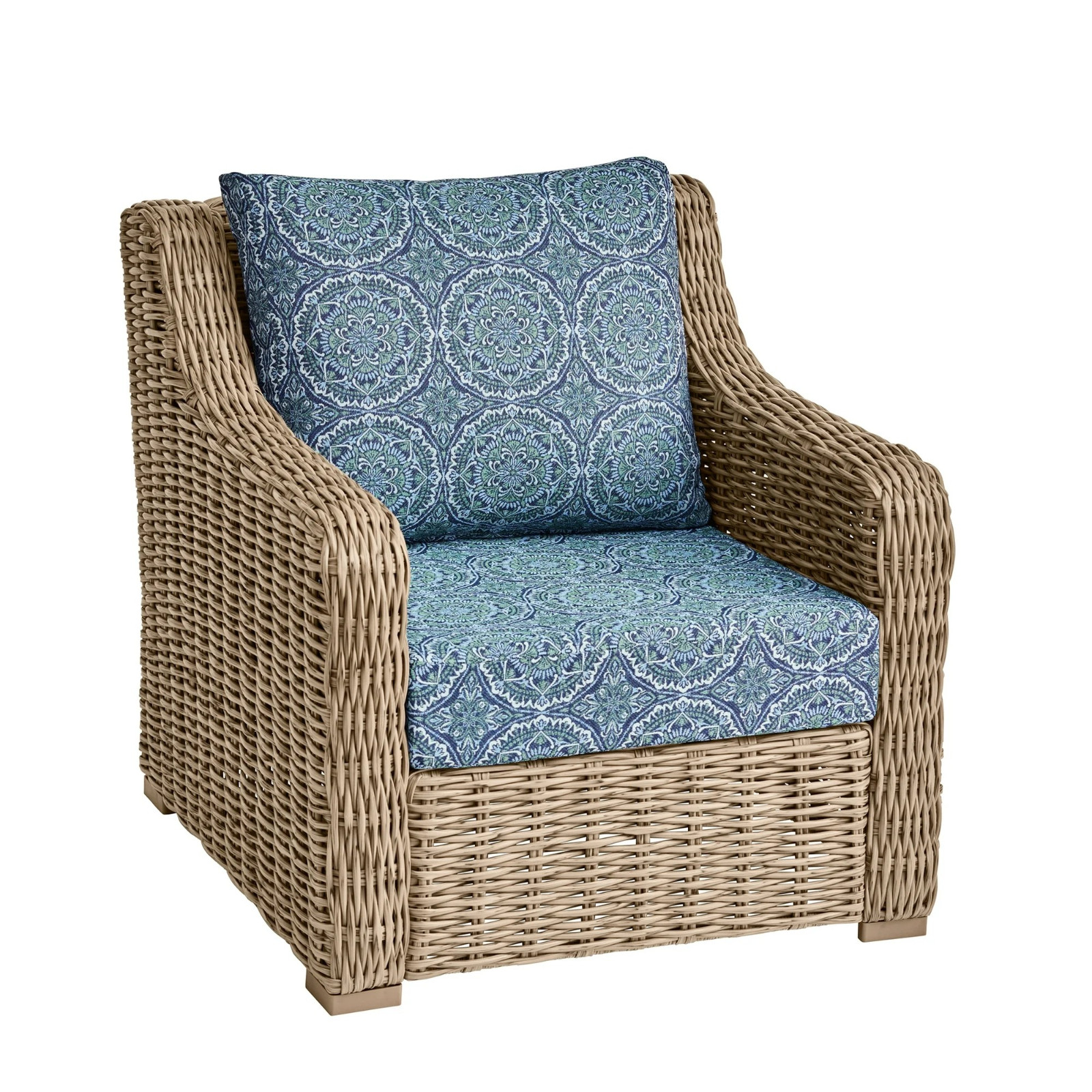 BETTER HOMES & GARDEN OUTDOOR DEEP CUSHION PREMIUM SET BLUE & GREEN MEDALLION
