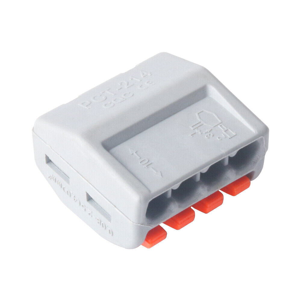 10PCS 4 Way Reusable Spring Lever Terminal Block Electric Cable Wire Connectors