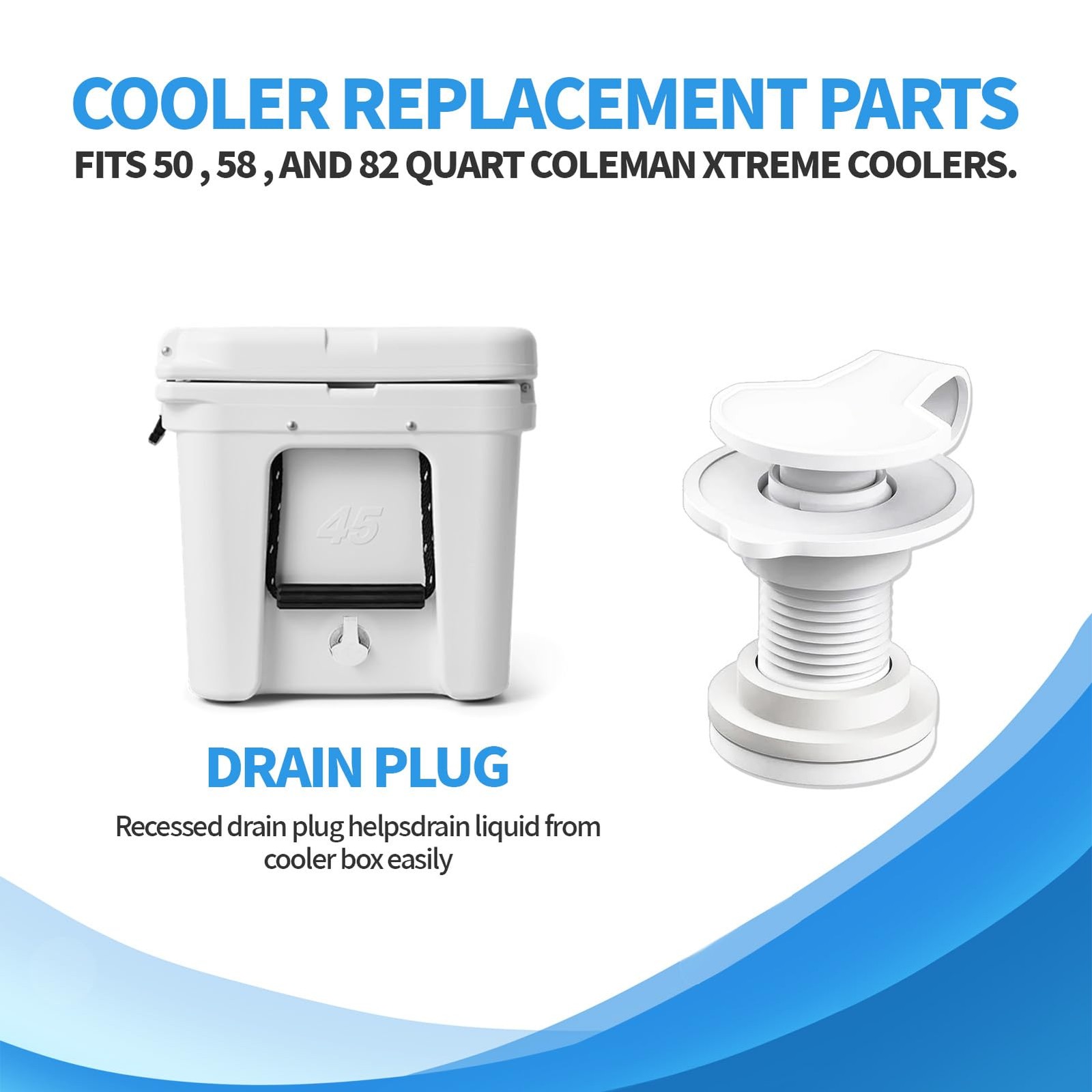 1.5" Shaft Length Cooler Drain Plug Assembly Replacement for Coleman Xtreme Cool