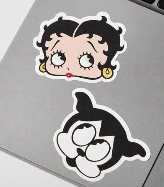 Betty Boop Roll Of Stickers-Including Bimbo/Pudgy/Betty/Kiss & Hearts! 💋 💚