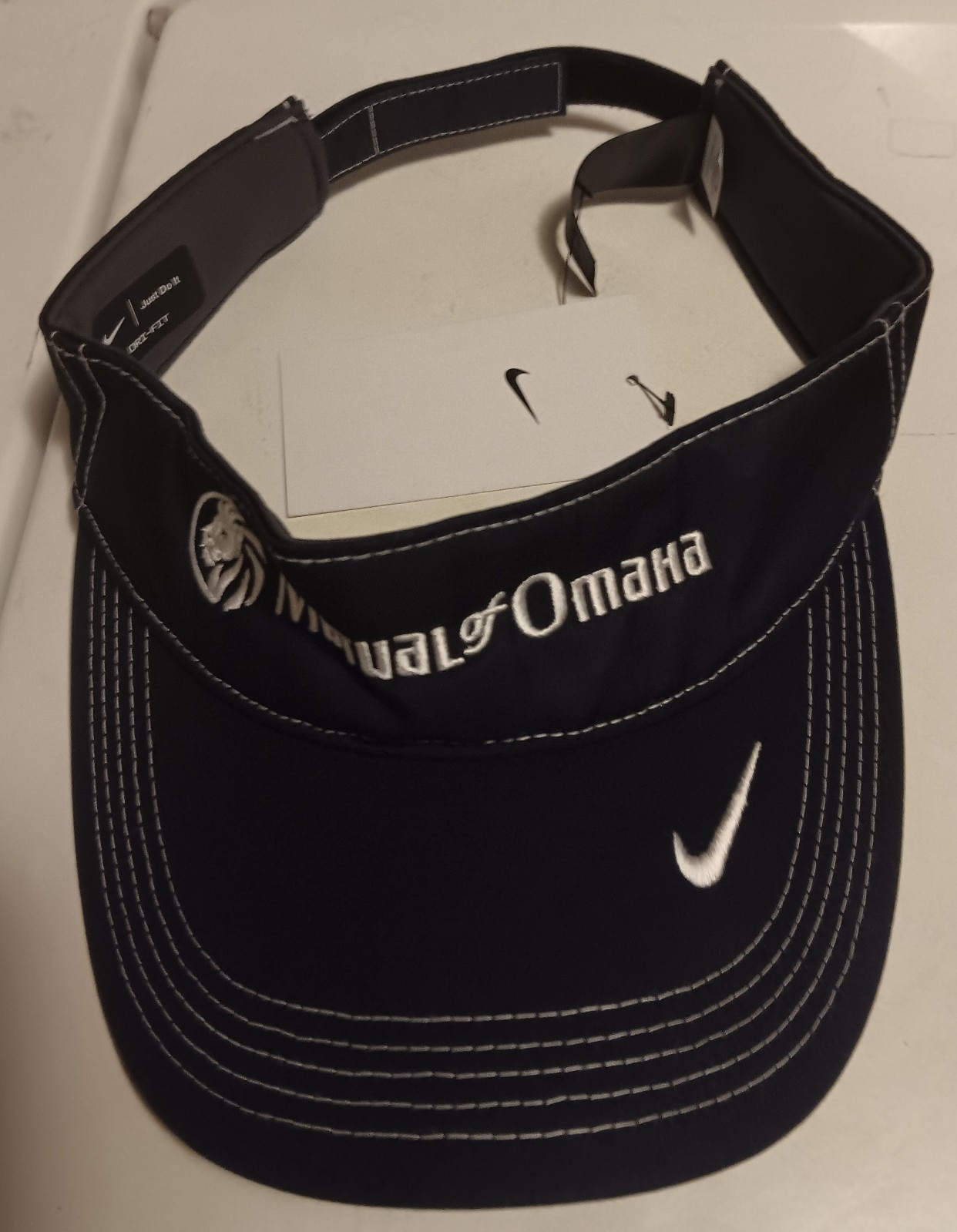 NEW Nike Adult Unisex DRI-FIT GOLF Tennis/Run Visor Black MUTUAL OF OMAHA