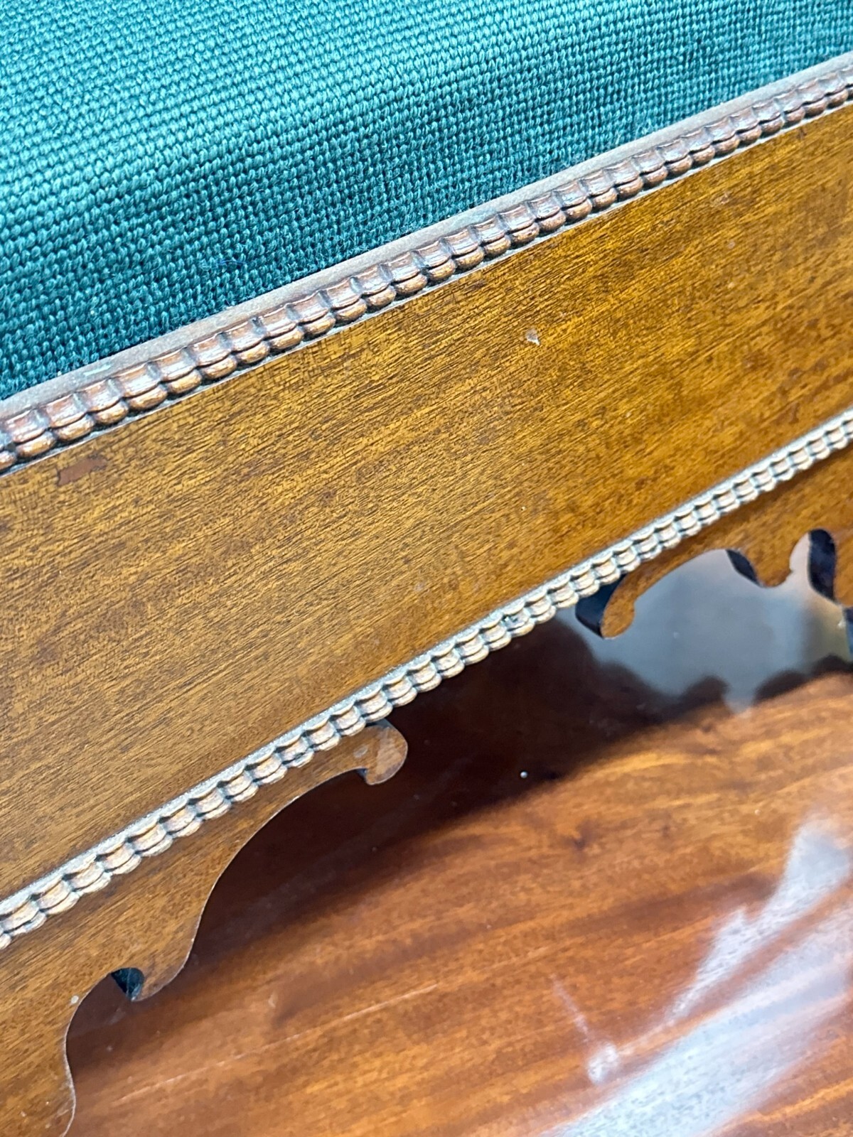 antique classical empire mahogany foot stool needlepoint 1840 bench