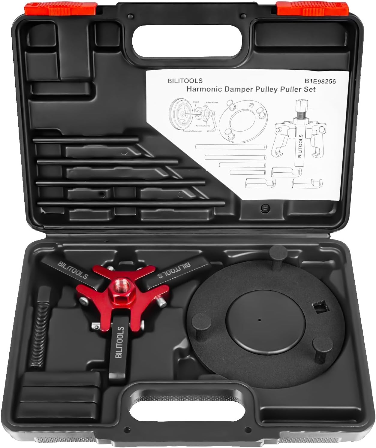 BILITOOLS Harmonic Balancer Puller Set, Upgraded 3-Jaw Pulley Full-Size