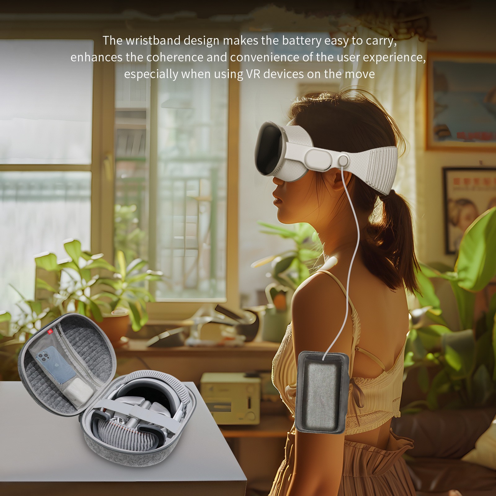 Adjustable Armband Strap Battery Holder for Vision Pro VR Headset Accessories