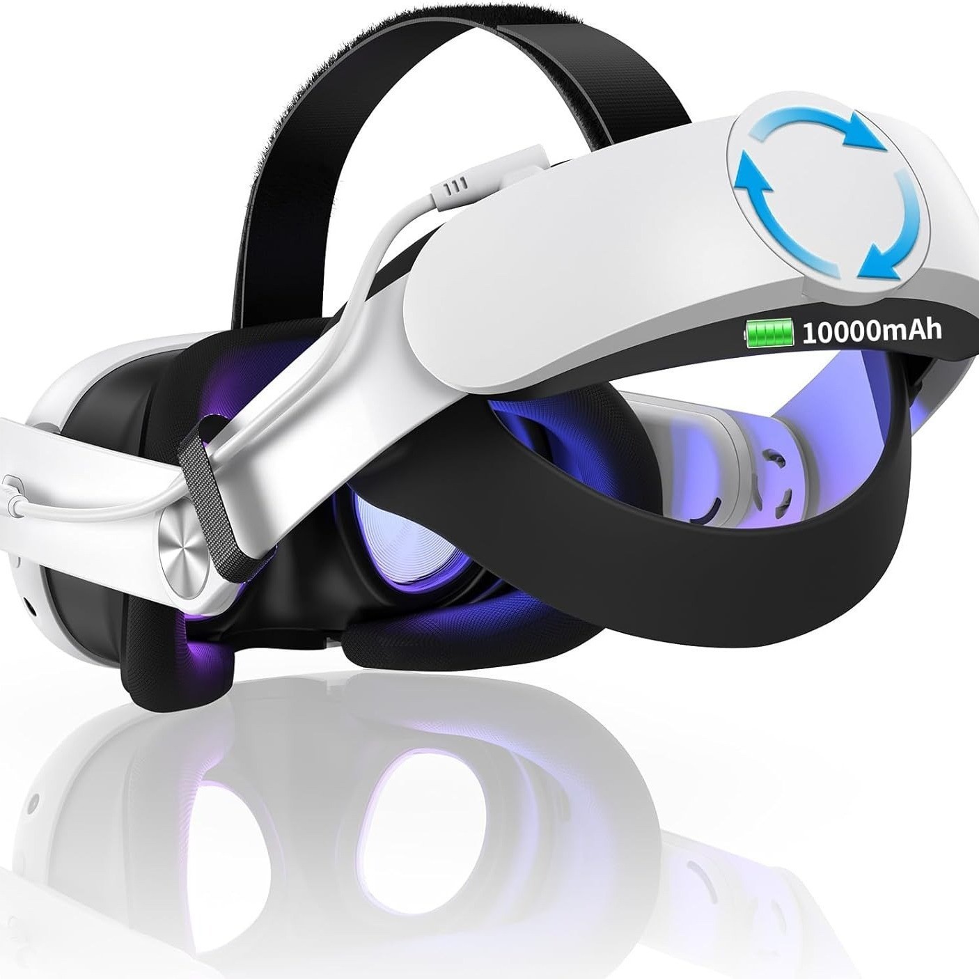 Head-Mounted Battery Pack for Meta Quest 3 & 3S, 10000mAh 18W PD Fast Charging