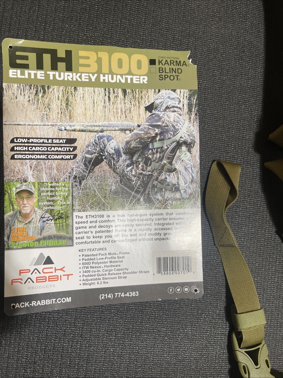 Pack Rabbit Products Pack Elite Turkey Hunter Game Carrier & Strap Set