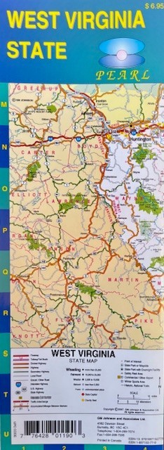 State Map of West Virginia, by Pearl Maps (folded & laminated)