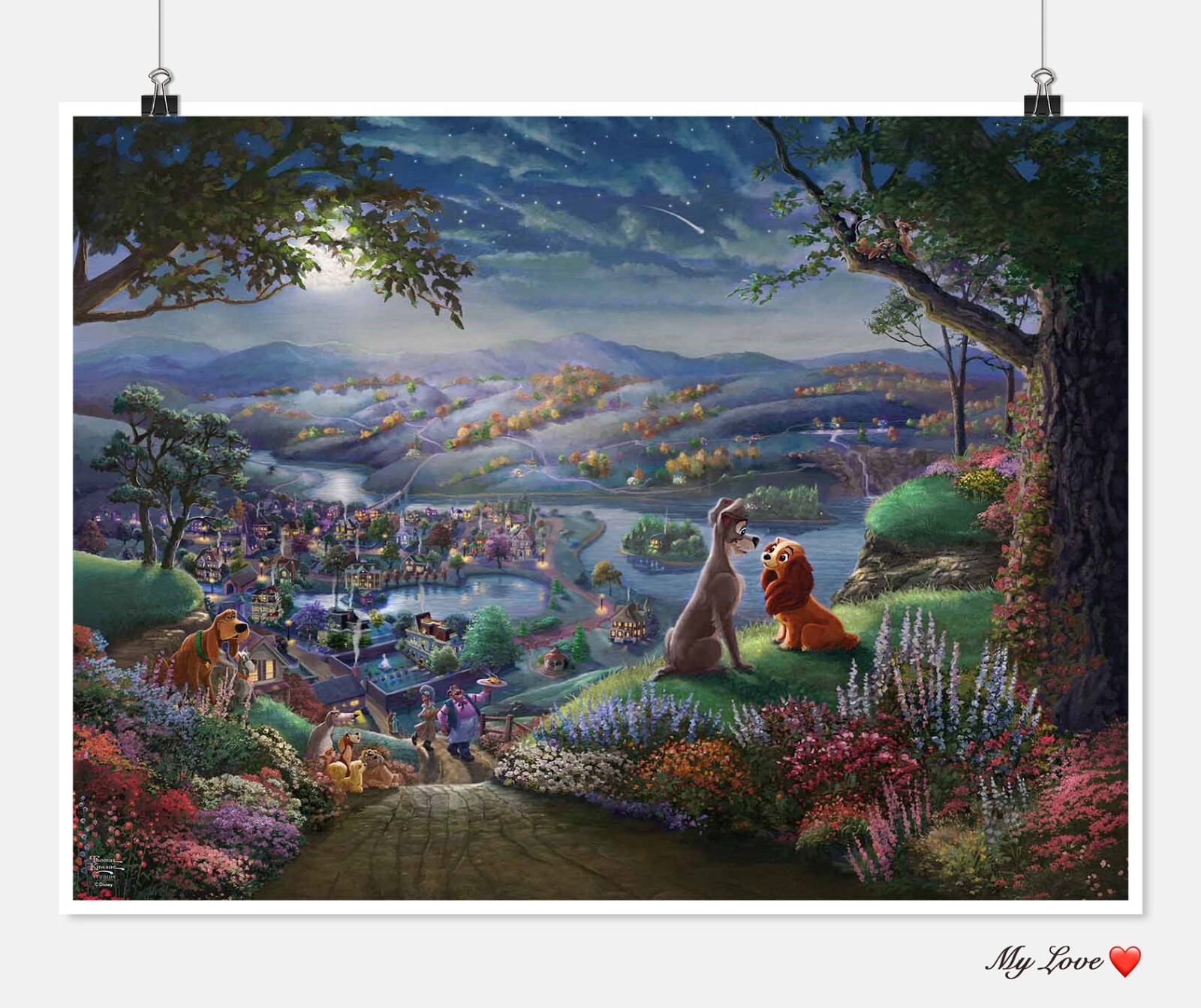 Lady and the Tramp Falling in Love - Counted Cross Stitch Patterns Needlework
