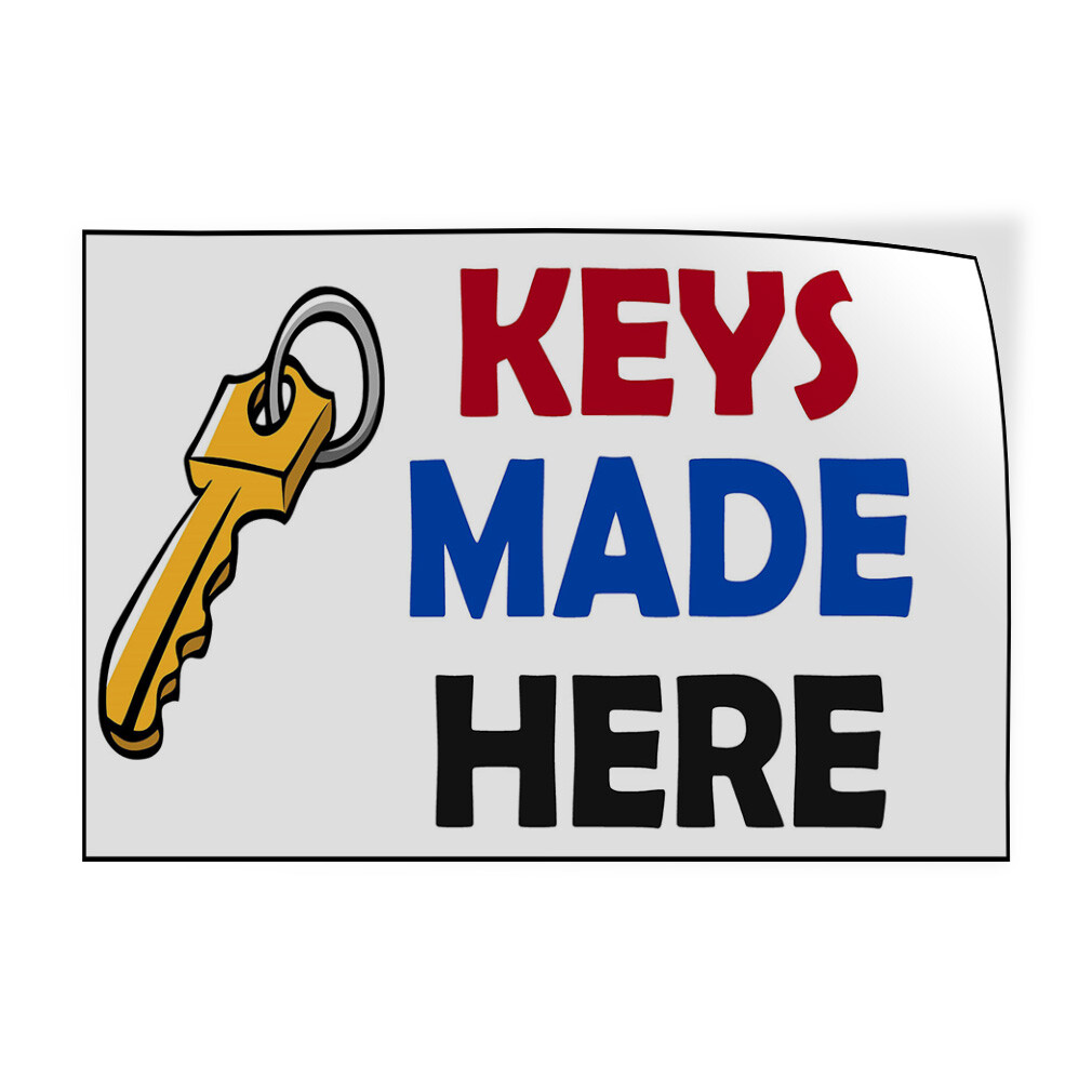 Decal Stickers Keys Made Here Vinyl Store Sign Label Business