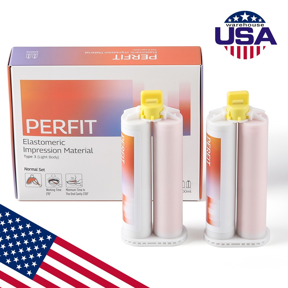 Dental Light Body Elastomeric Impression Material Cartridges Fast / Normal Set