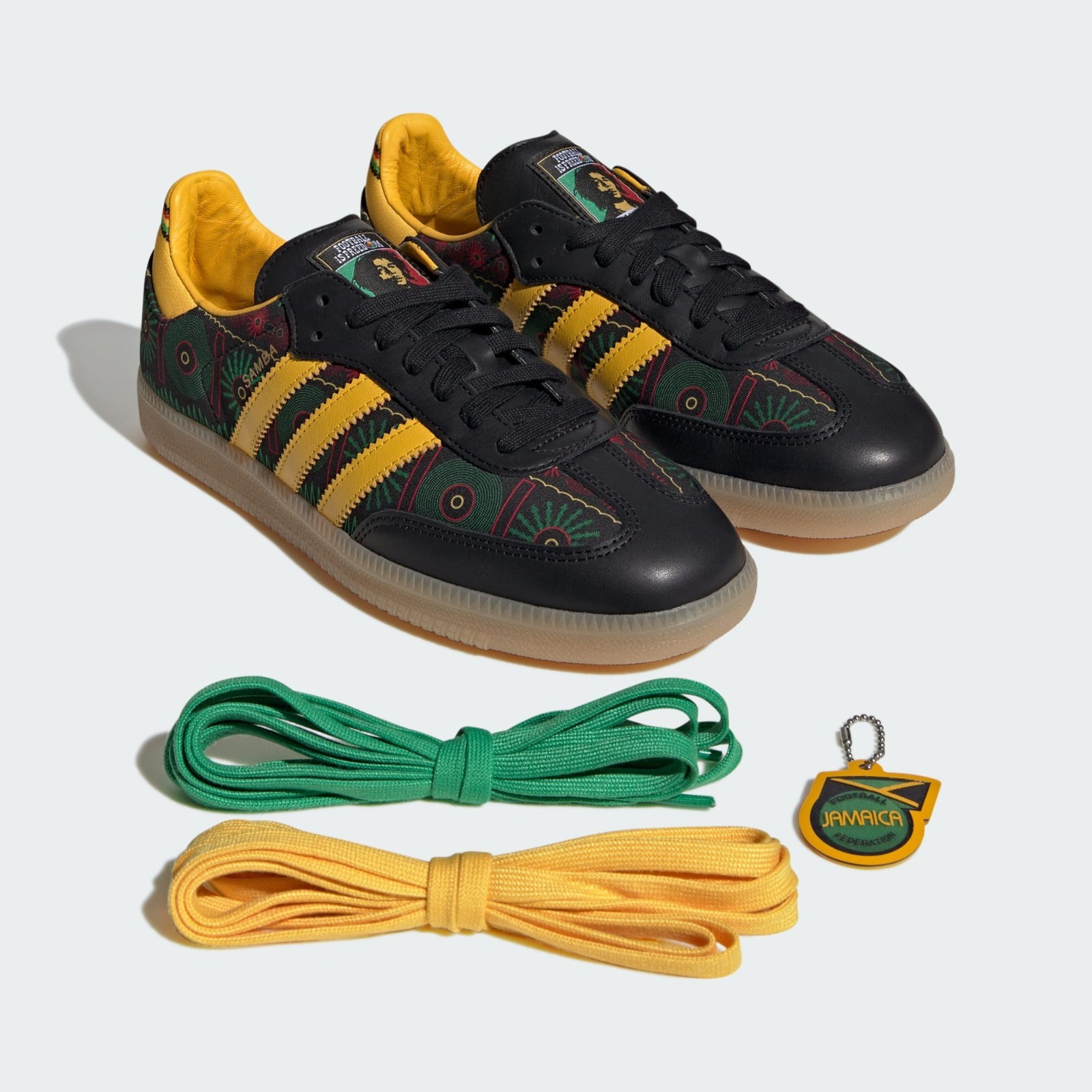 adidas Originals × Bob Marley SAMBA OG JFF KI8571 Green Yellow Black