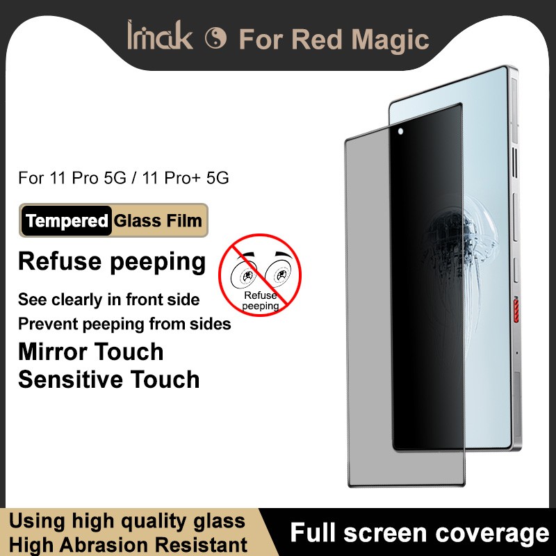 For ZTE nubia RedMagic 11 Pro+ imak Privacy Tempered Glass Full Screen Protector