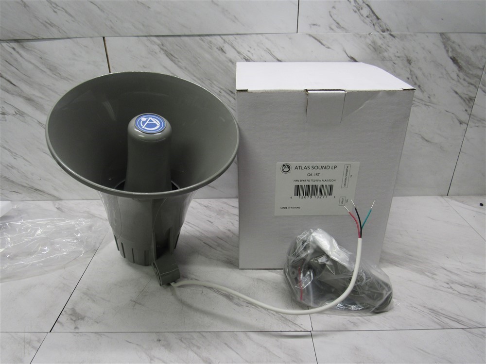 NEW IN BOX Atlas Sound GA-15T Re-Entrant Utility Horn w/ 25/70V 15W Transformer
