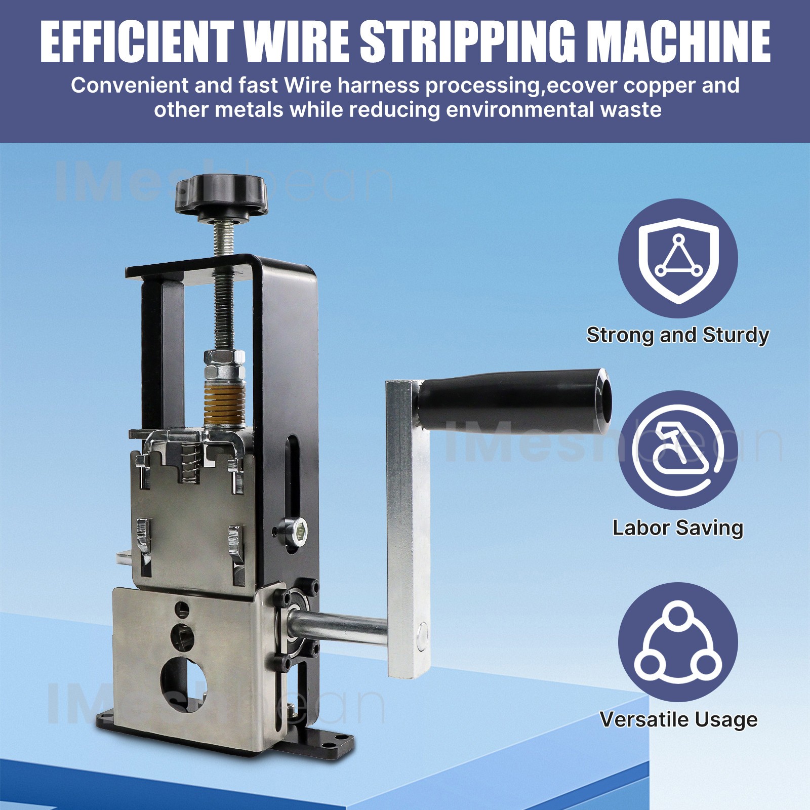 Manual Wire Stripping Machine Drill Powered Hand Crank Wire Stripper Tool 1-25MM