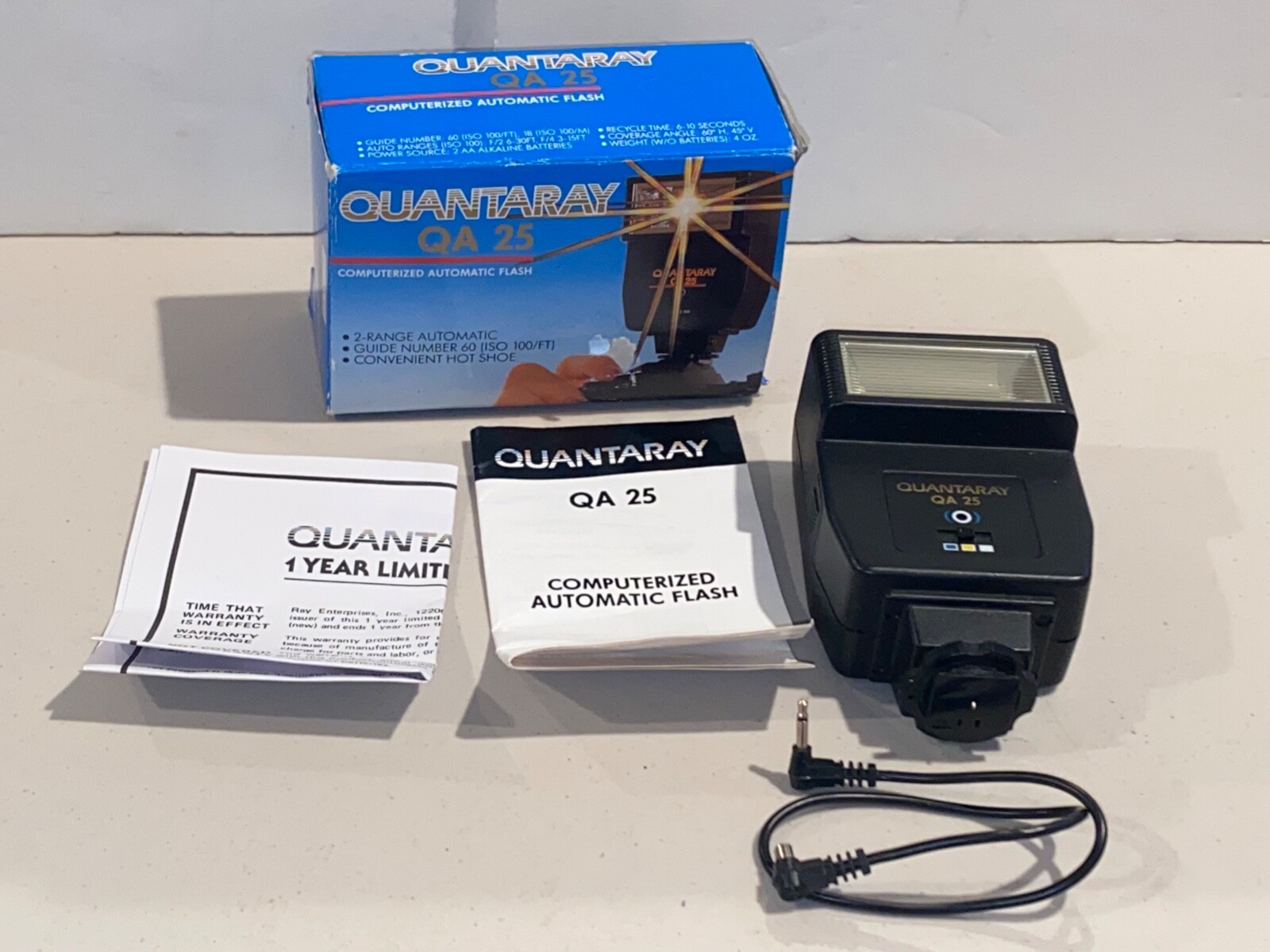 Quantaray QA 25 Computerized Automatic Flash Unit in Box