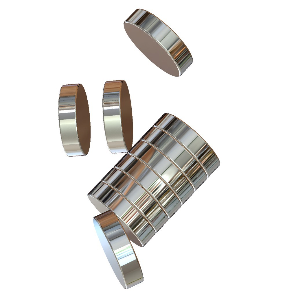 10 Neodymium Magnets 1/2 x 1/8 inch Disc N48, Free Shipping, New