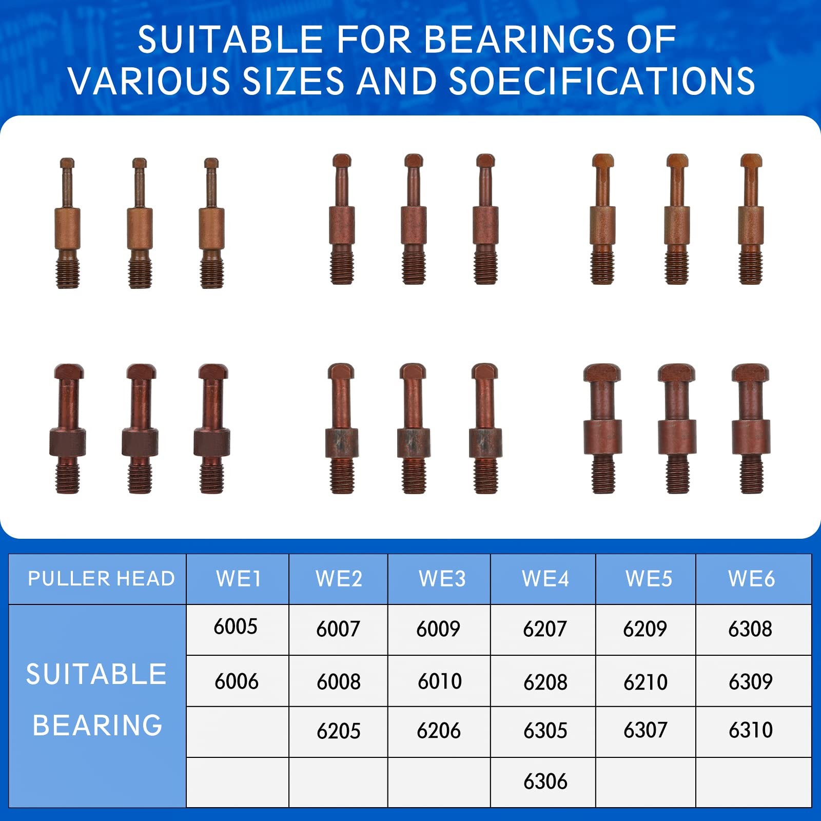 21 in1 Bearing Puller Bearing Puller Set Inner Hole Three-Jaw Puller with Cur...