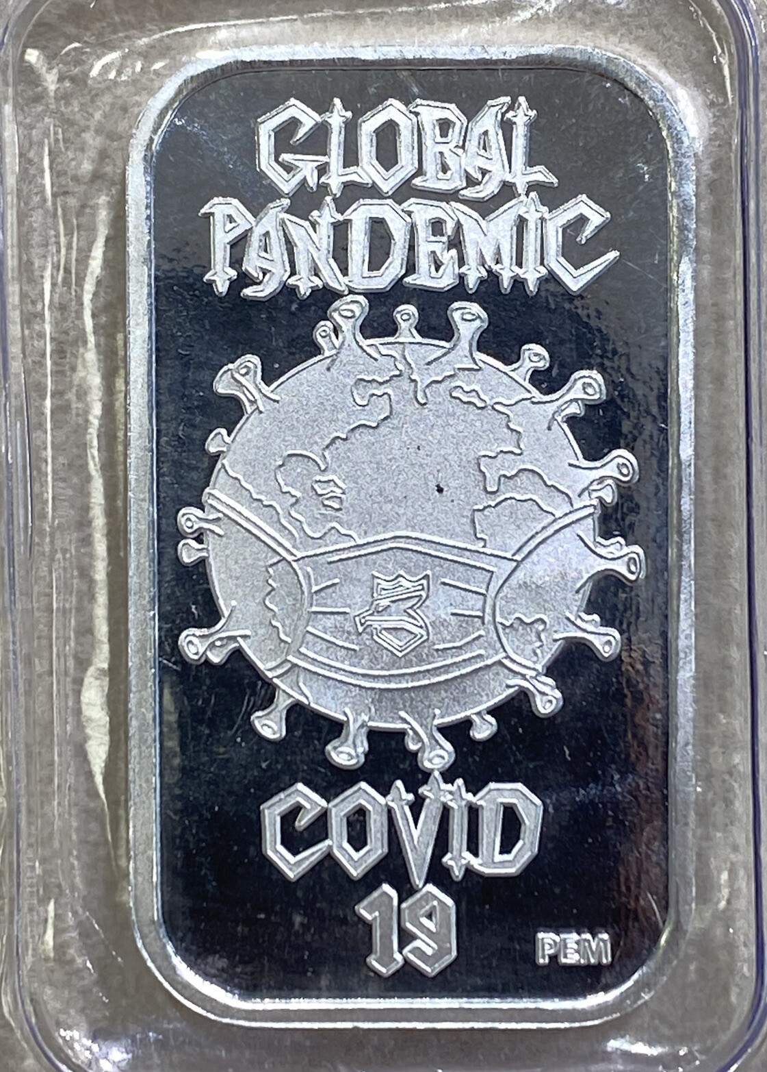 Silverbug Medal .999 Fine Silver Proof 1 Oz Stop The Spread Global Pandemic Rare