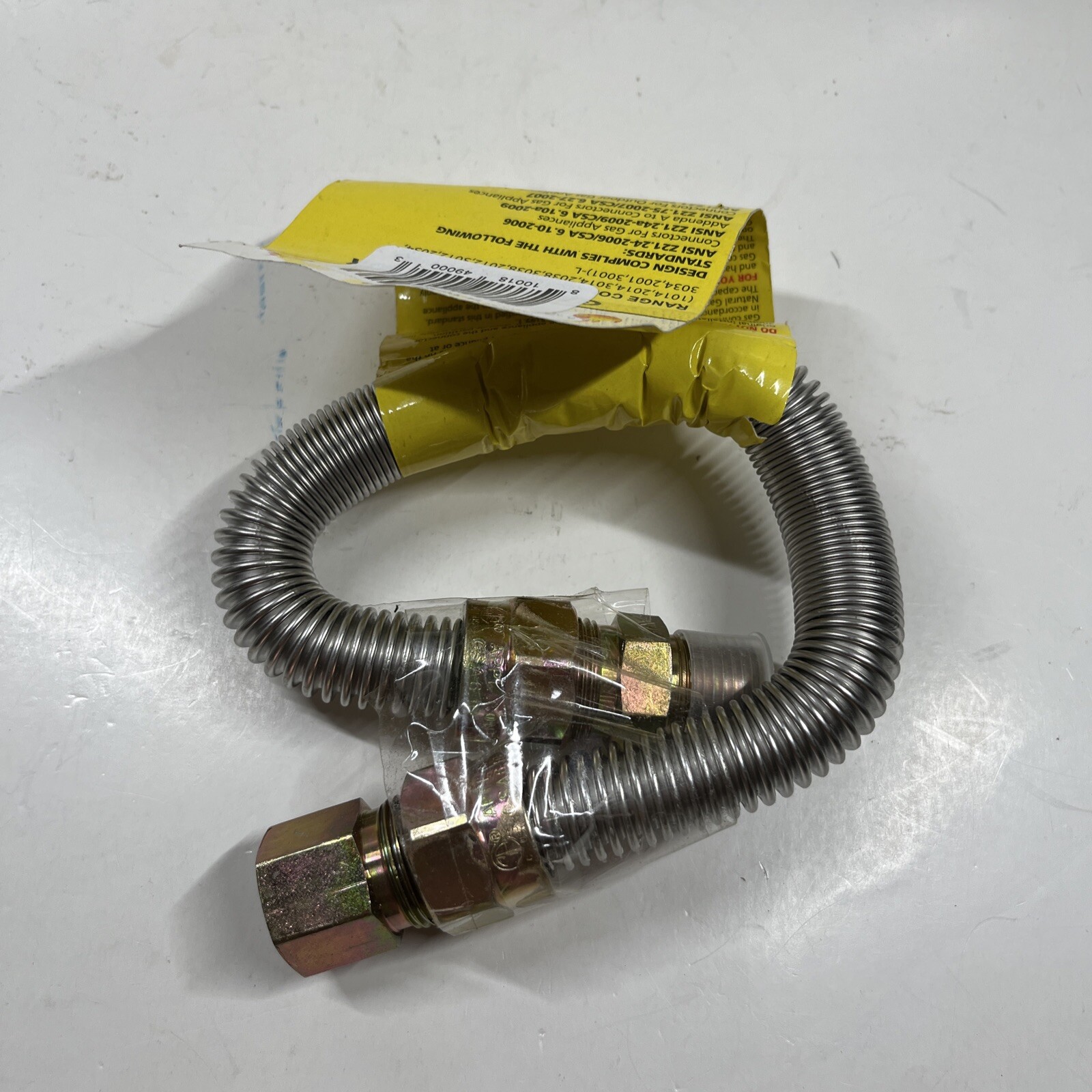 Dante 12 Inch Whistle-Free Stainless Steel Gas Connector Hose Fittings 1/2" Dia.