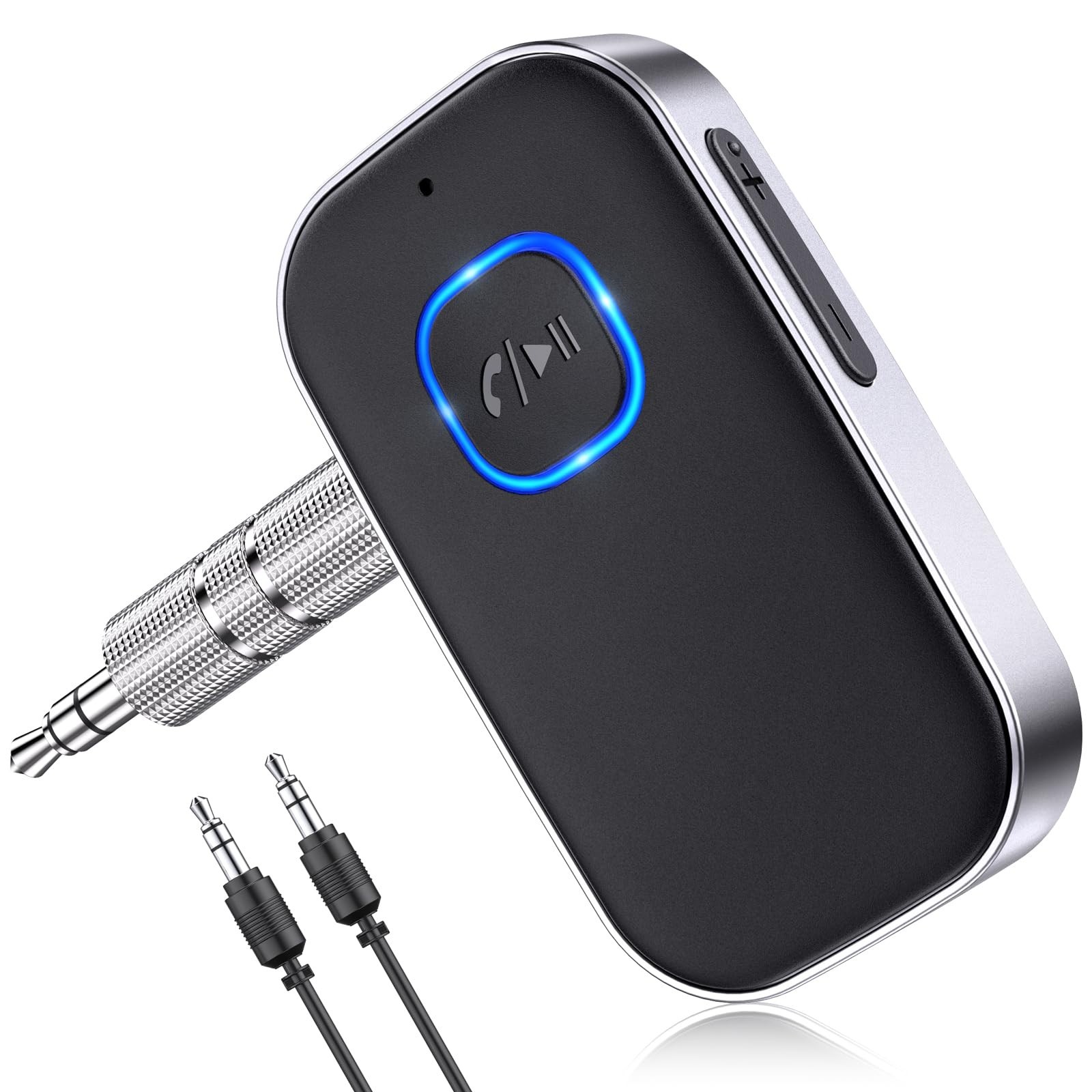 Bluetooth Car Receiver, Noise Cancelling 3.5mm AUX Adapter, Wireless Audio, 16H