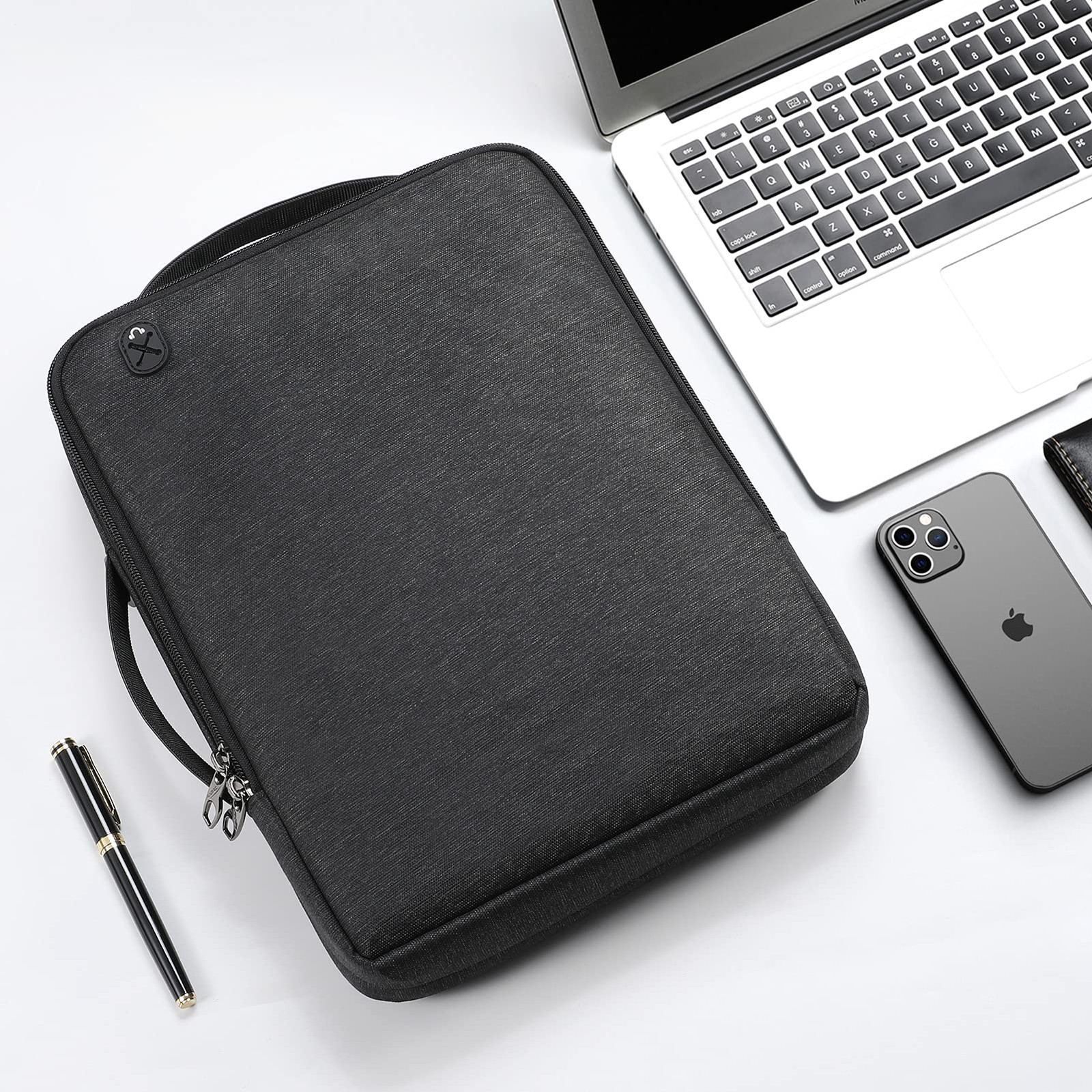 15.6-inch Laptop Shoulder Bag, Protective Computer Carrying Case with 16.2" M...