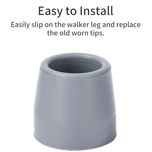 4 Pack 1 Inch Rubber Walker Tips Heavy Duty Replacement Skid Resistant Commode