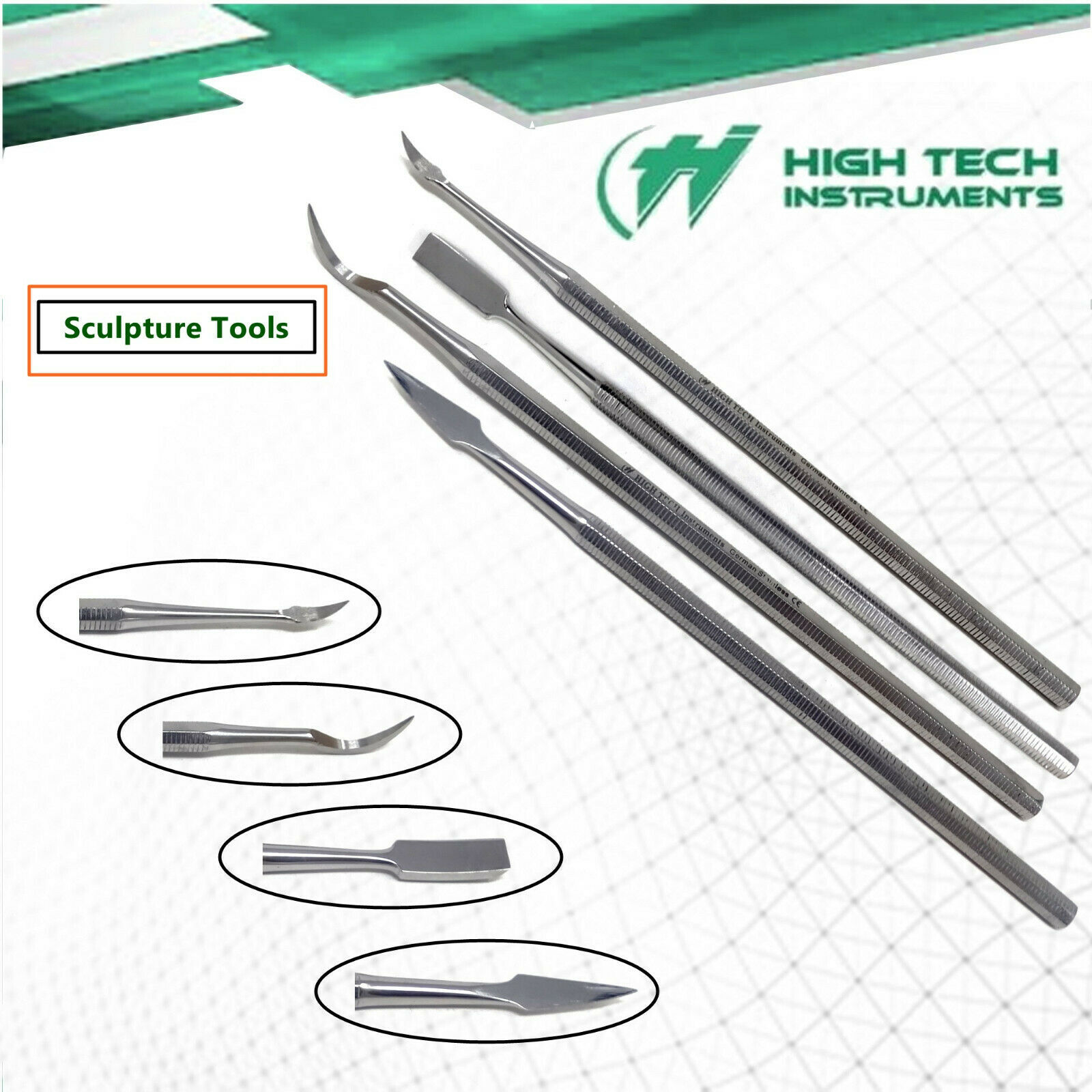 4 Pc Stainless Steel Spatula Wax & Clay Sculpting Tool Set