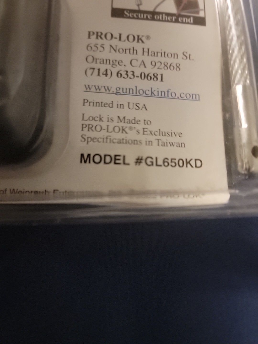 Pro-Lok Gunlok Trigger and Cable Lock GL650KD