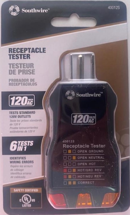 Southwire Tools & Equipment Electrical Receptacle Tester 40012S