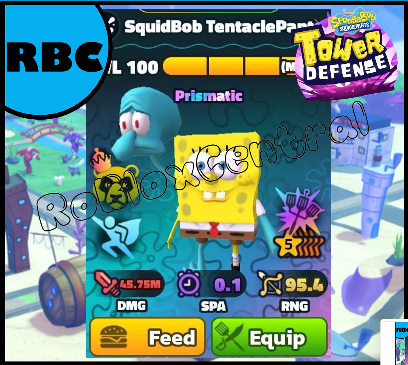 SQUIDBOB TENTACLEPANTS 5 STAR 5S - SPONGEBOB TOWER DEFENSE - SBTD UNIT