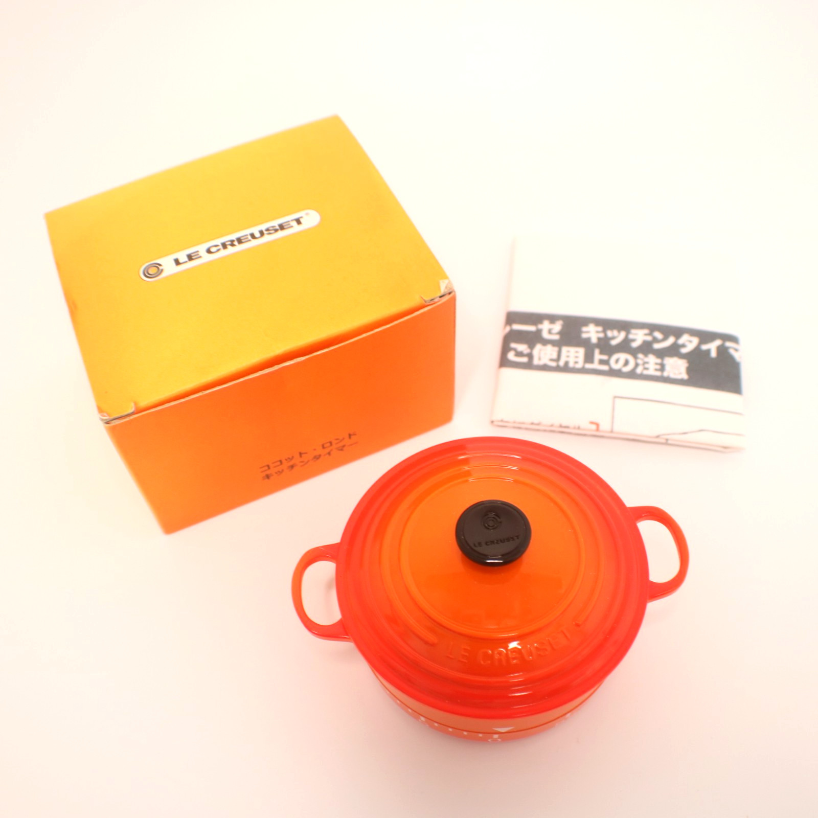 Le Creuset Cocotte Ronde Kitchen Timer Orange 60 Min Novelty w/ Box Japan
