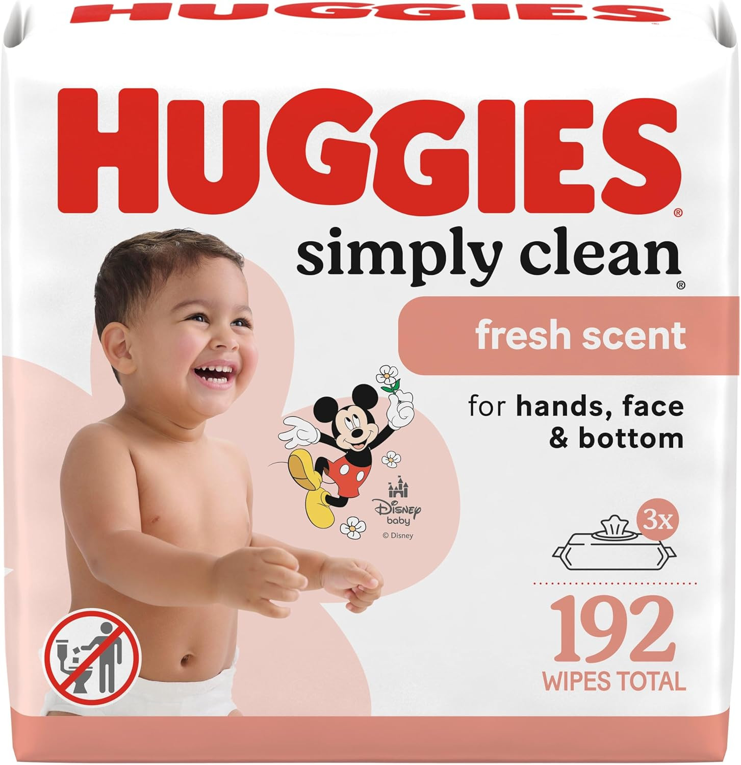 Simply Clean Fresh Scent Baby Wipes, 3 Flip-Top Packs of 64 (192 Wipes Total), P