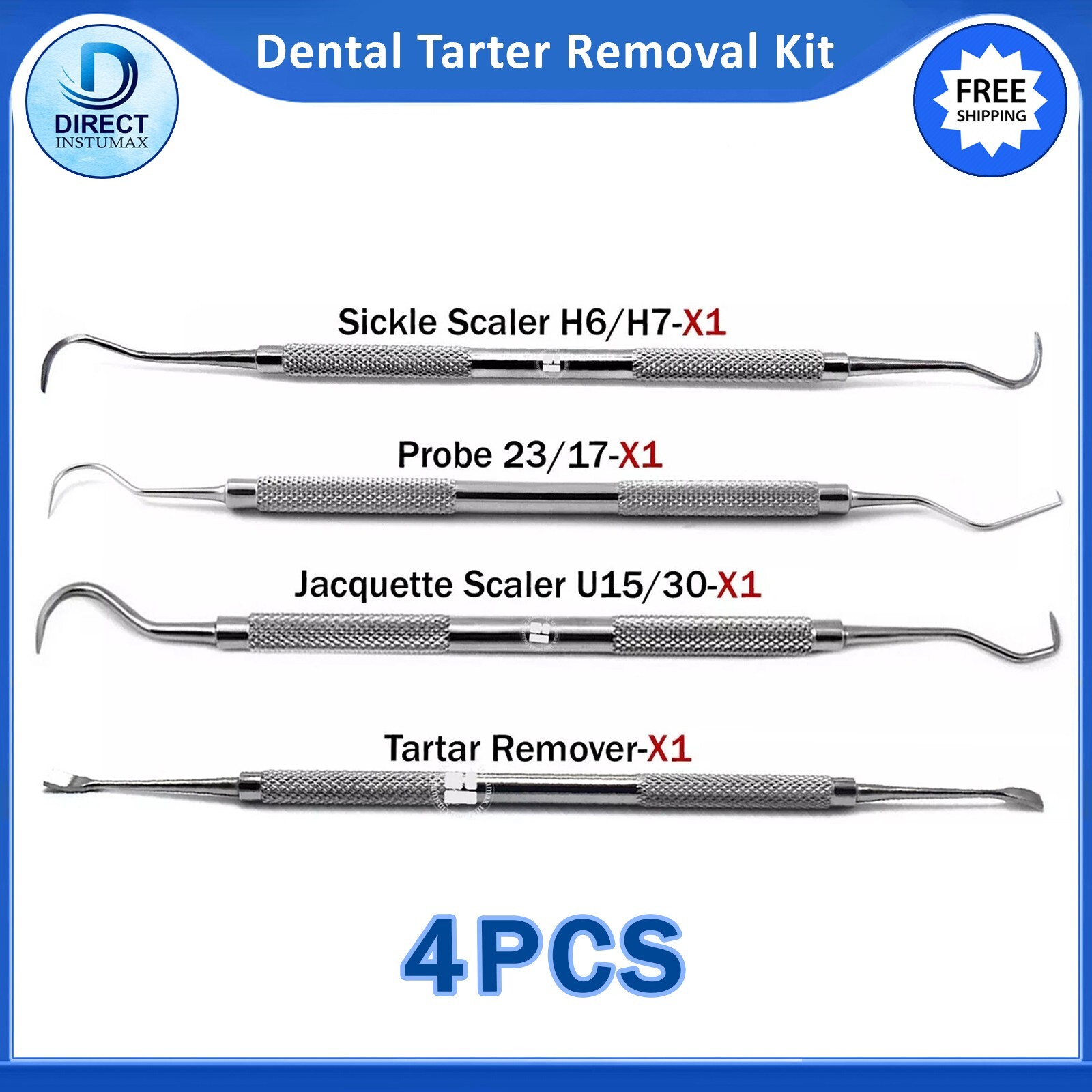 Professional Dental Scaler Kit - Tartar Plaque Remover Tools for Teeth Cleaning
