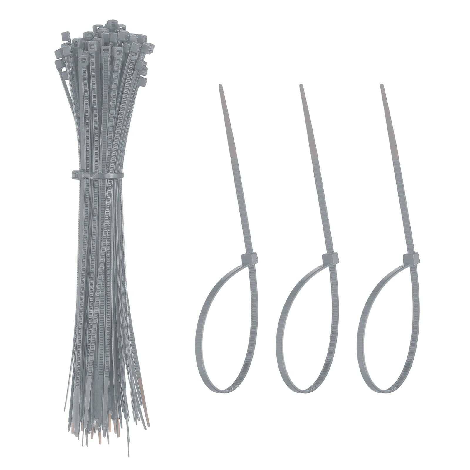 100 PCS Zip Ties 8 Inch Dark Grey SelfLocking Wire Tie For Garden Office