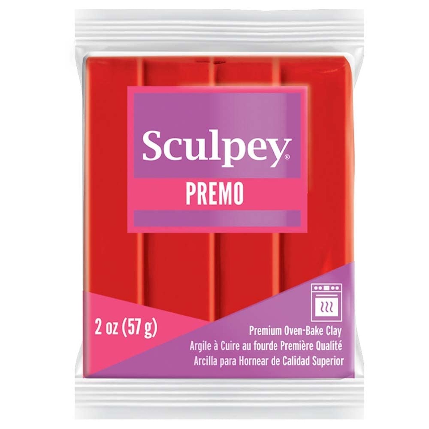 Sculpey Premo Polymer Oven-Bake Clay, Cadmium Red Hue, Non Toxic, 2 oz. bar, ...