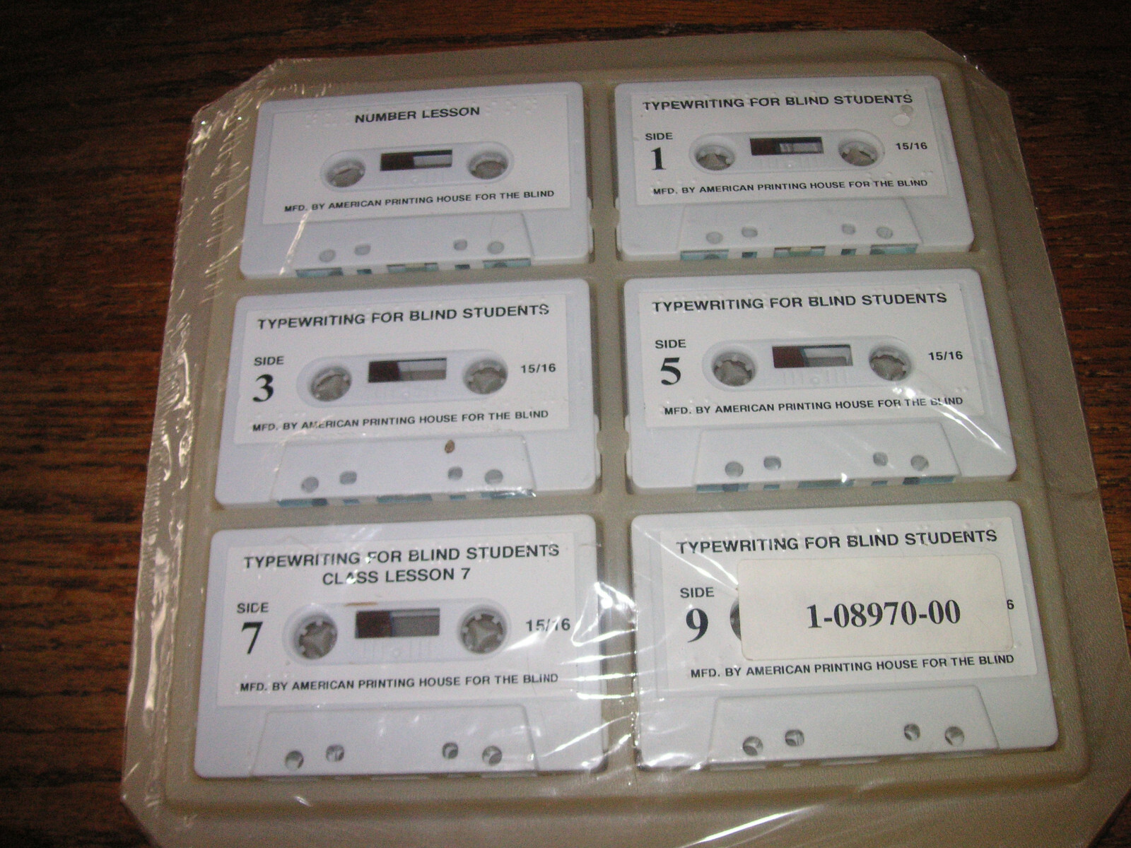 Typewriting for Blind Students - APH Sealed, Cassette Tape Lessons Education