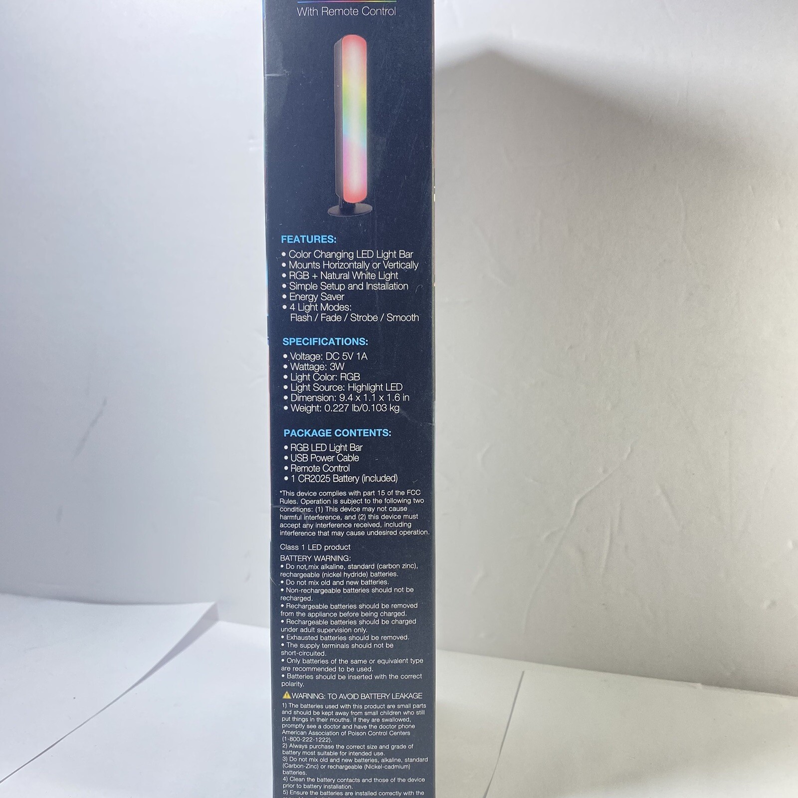 Vibe Multicolor LED Light Bar With Remote Control 4 Light Modes