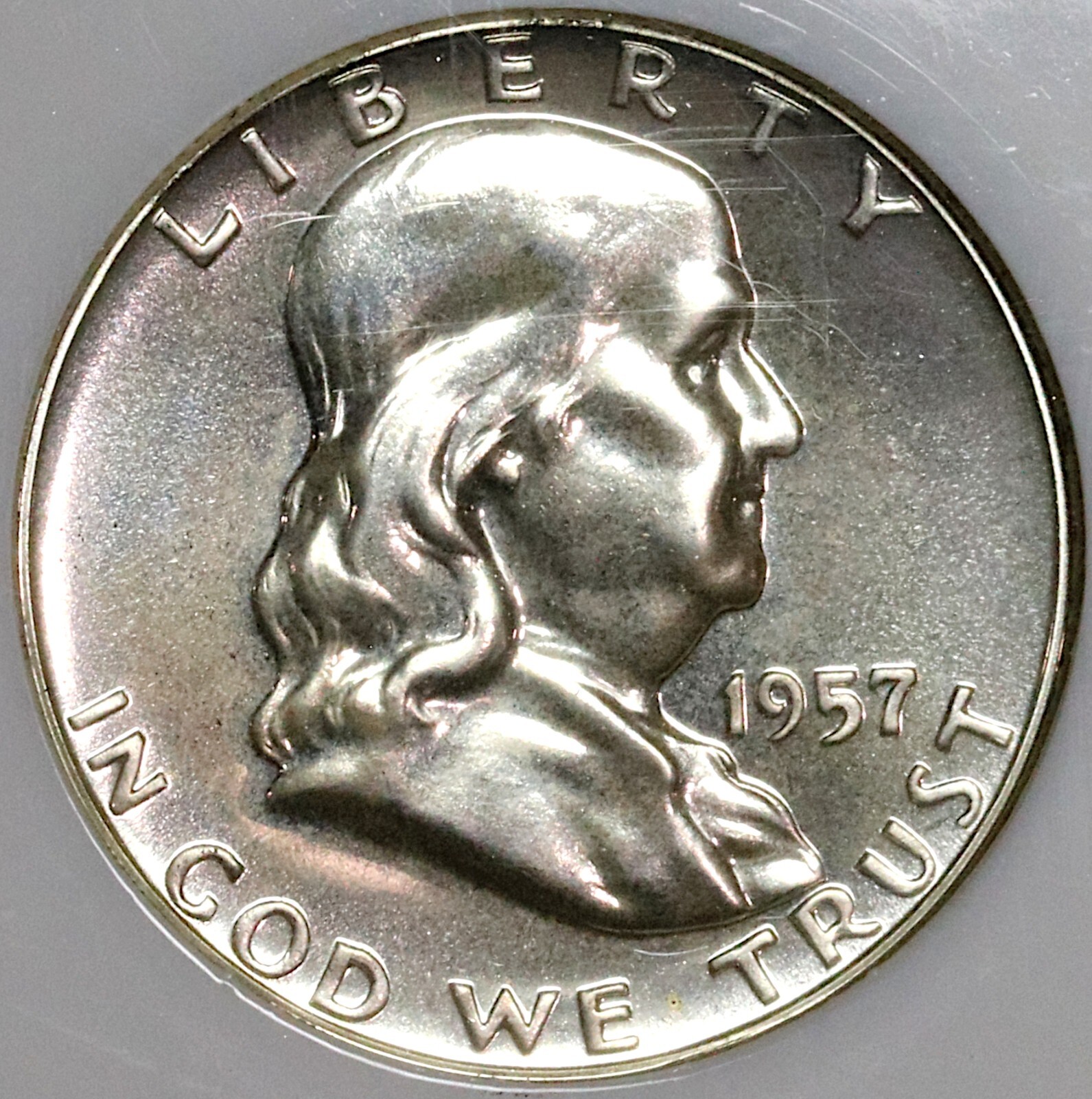 1957 NGC PF 67 Franklin Half Dollar Proof Old Fat Holder OFH Coin (22101103C)