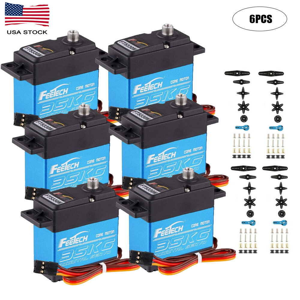 6x 35KG High Torque 180° Digital Servo for RC Car Crawler Truck,Boat Waterproof
