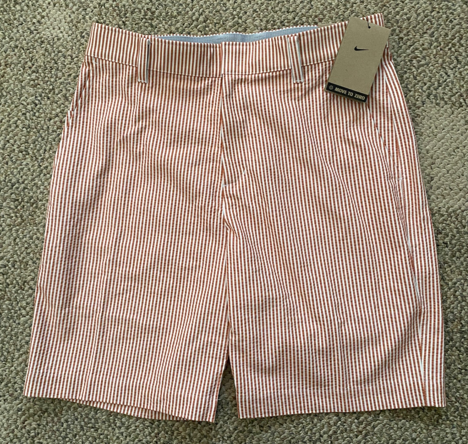 Nike Tour 8” Golf Shorts Seersucker Orange White FQ2091-812 $85 Men's Size 32