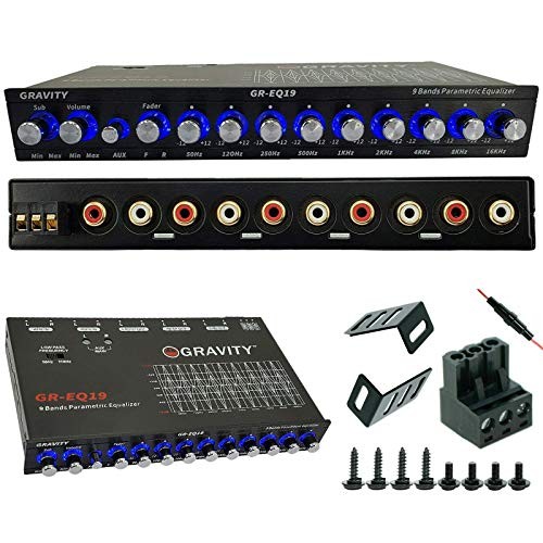 Gravity EQ19 1/2 Din 9 Equalization Bands Band Car Audio Equalizer EQ Front,