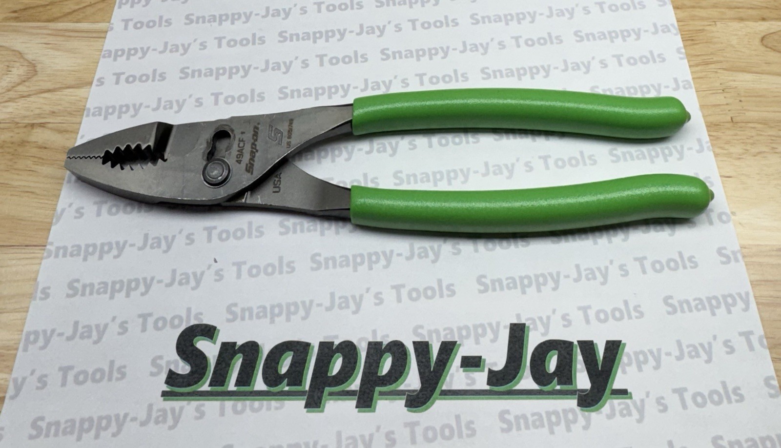 Snap-on Tools USA NEW GREEN Soft Grip 9" Combo Slip Joint Pliers 49ACFG