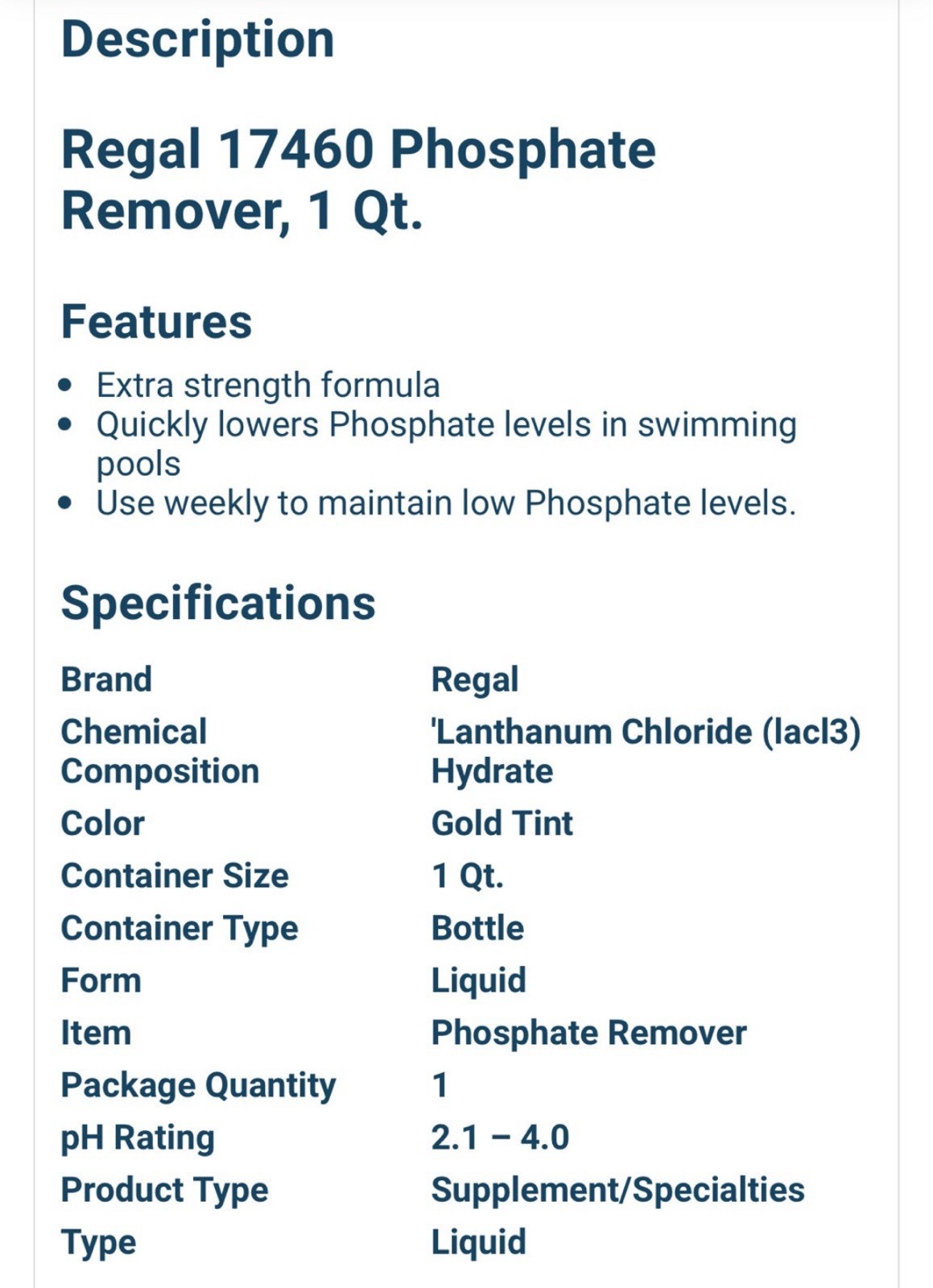 2PK Regal phosphate remover