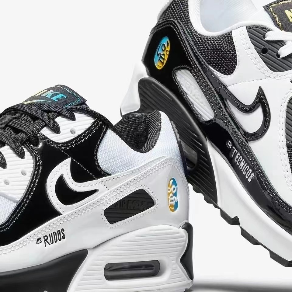 Nike Air Max 90 SE Lucha Libre Black White Men's comfort sneakers Free Shipping